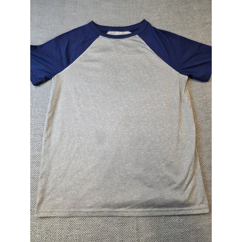 Cat & Jack Pajama Top Boy XL 14 Gray Blue Flame Resistant Raglan Sleeve Crewneck